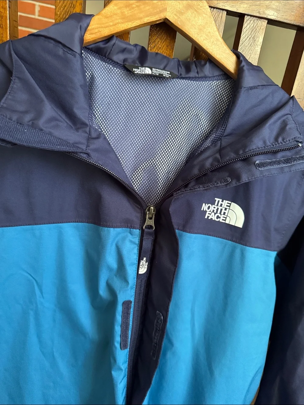 The North Face Kids Blue Two-Tone Hooded Rain Jacket